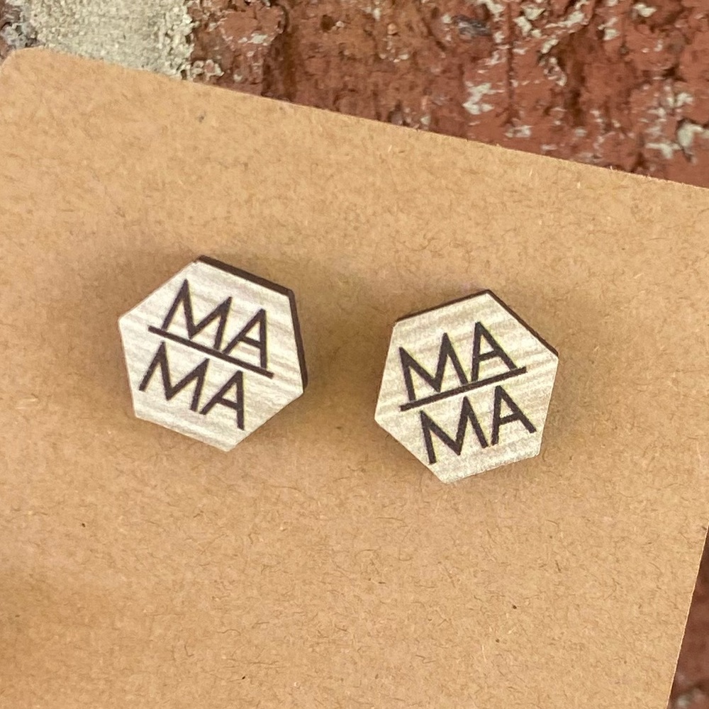 Wooden MaMa earrings